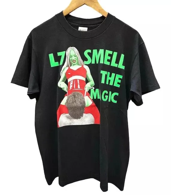 L7 Smell The Magic basic black Short sleeve T shirt reprint