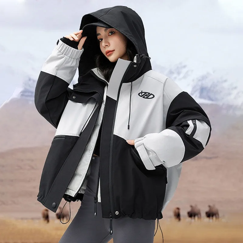 Women's Windbreaker Two-piece set Detachable Down jacket Inner lining Short style Outerwear Autumn and winter Parka Fashionable