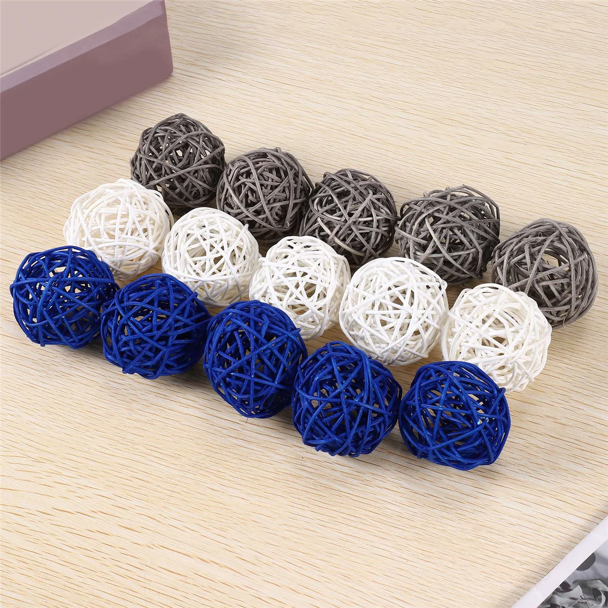 15Pcs Rattan Balls Decorative Ball Orbs Vase Fillers Table Decor, for Ceiling Grapevine Ball Decorations