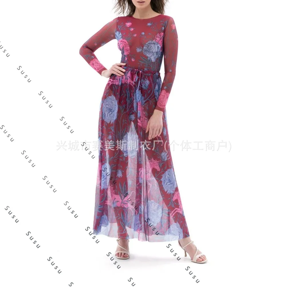 

New Russian swimsuit women's Amazon one-piece swimsuit mesh t sunscreen long gauze skirt Купальни