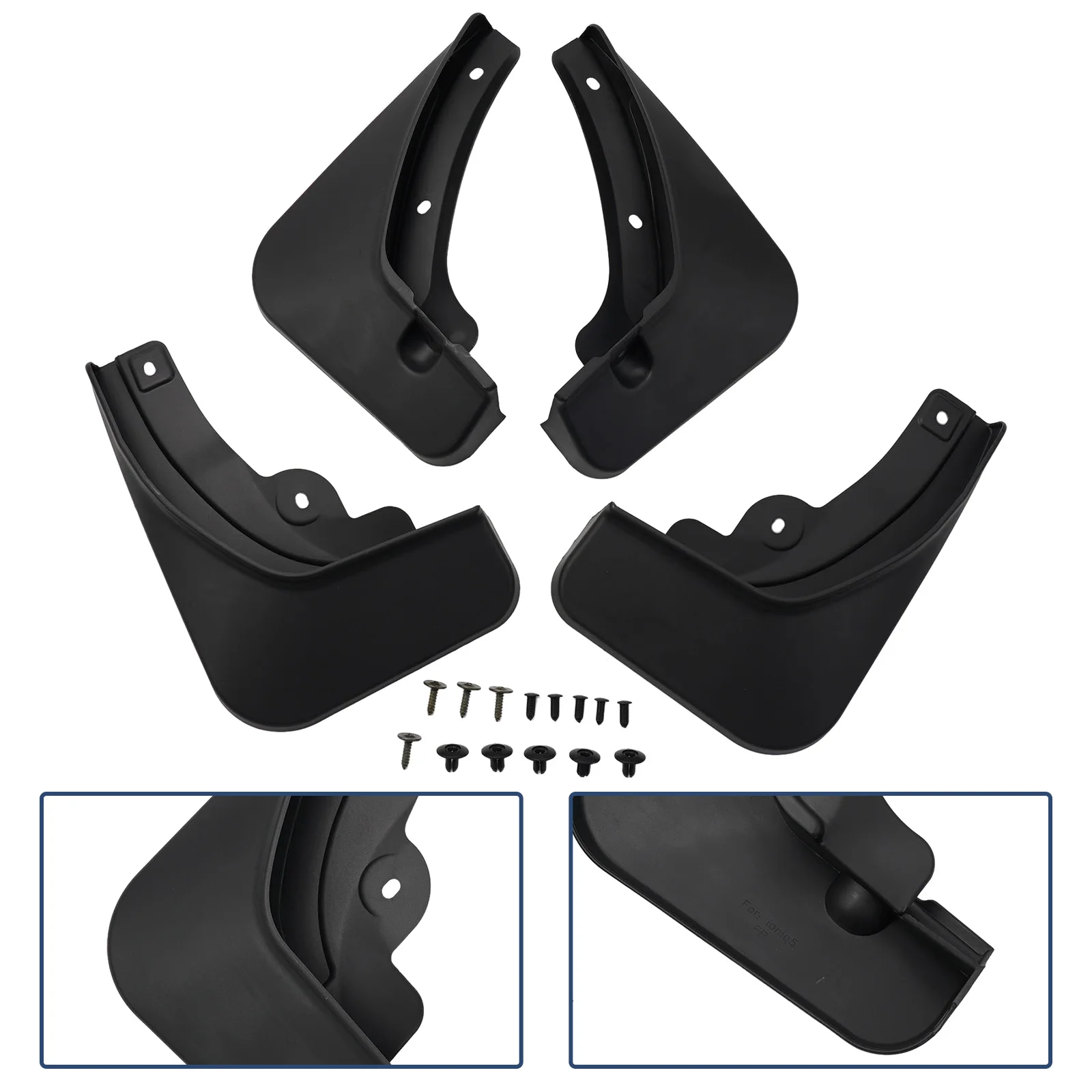 4 PCS Car Front Rear Mud Flap Mudguards Black Splash Guards Plastic For Hyundai Ioniq 5 2020+ Car Auto Exterior Accessories