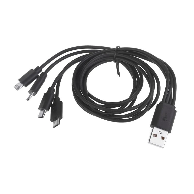 50cm Short USB Multi Charging Cable 4 in 1 Multiple Micro USB Charging Cord 4Port Micro Splitter Cable 5V 3A for Tablets Phones
