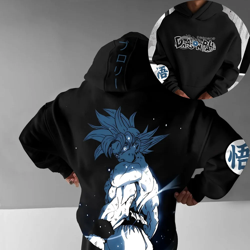 

Толстовка с капюшоном Dragon Ball — качественный эластичный хлопок, уютный дышащий, шикарный принт, капюшон для защиты, универсальный стиль