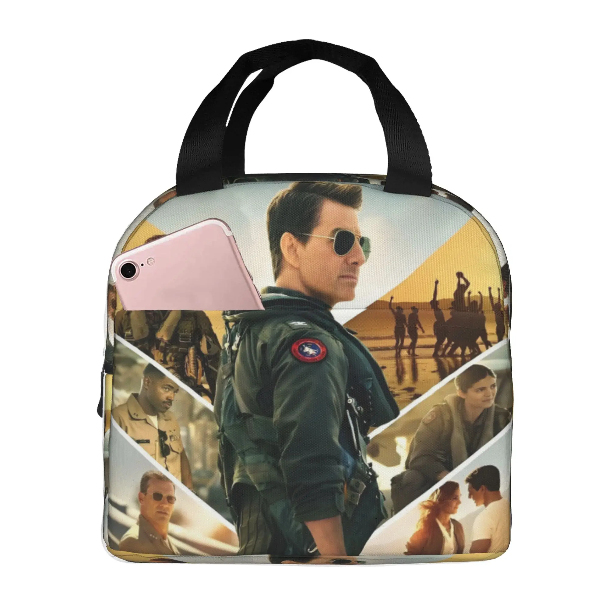 Top Gun Maverick Film Resuable Lunch Boxes Waterproof Air Force Fighter Jets Thermal Cooler Food Insulated Lunch Bag Office Work