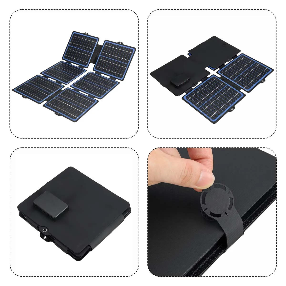 New 15W/30W Solar Panel Foldable Kit 2 USB Ports Portable Solar Panles DC Quick Charging for Camping Cell Phone Tablet Charger