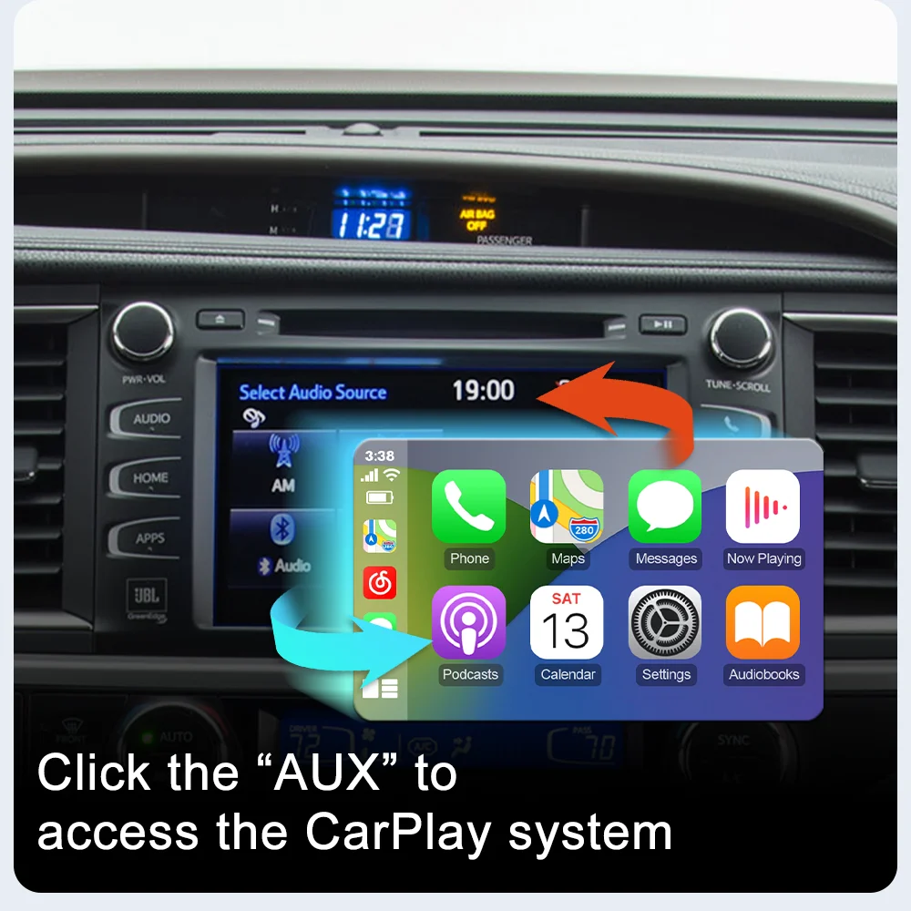 EBILAEN Wireless Carplay Android Auto For TOYOTA RAV4 Corolla Tacoma Camry CHR Tundra Highlander Prius 4Runner Yaris Module