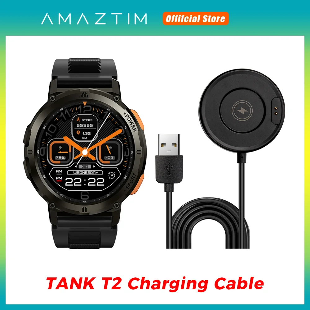 

Original Magnetic Charging Dock for AMAZTIM TANK T2 Smartwatch Watches Charging Stand Charger Line Smart Watches Accessories