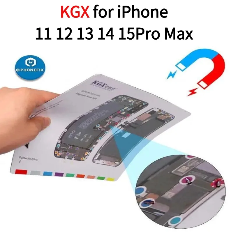 Pofessional Screw Soft Magnetic Storage Work Guide Mat for Mobile iPhone 15 14 13 12 11 Pro Max