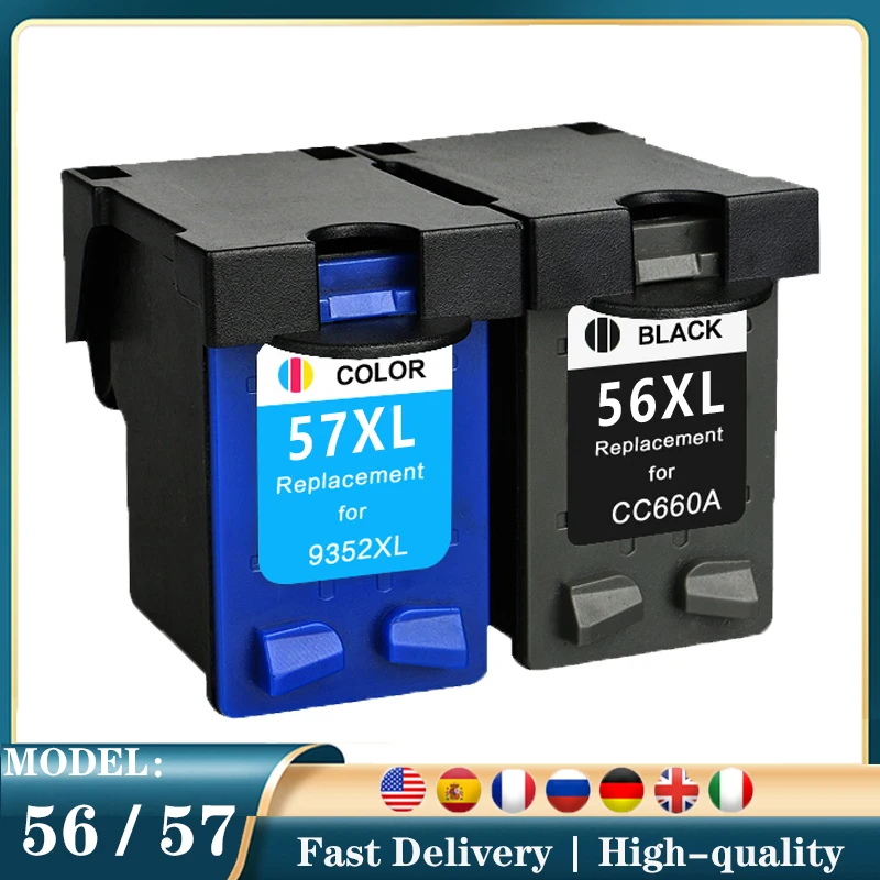 

For HP 56 57 Ink Cartridge Replacement 56XL 57XL For HP56 For HP57 Deskjet 450 450cbi 450ci 450wbt F4140 F4180 5150 5550 Printer