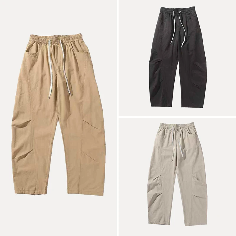 

Casual American Sle Commuter Straight Leg Pants 2025 Summer New Men's Faion Versatile Workwear Trousers Loose Fit mid Wai...