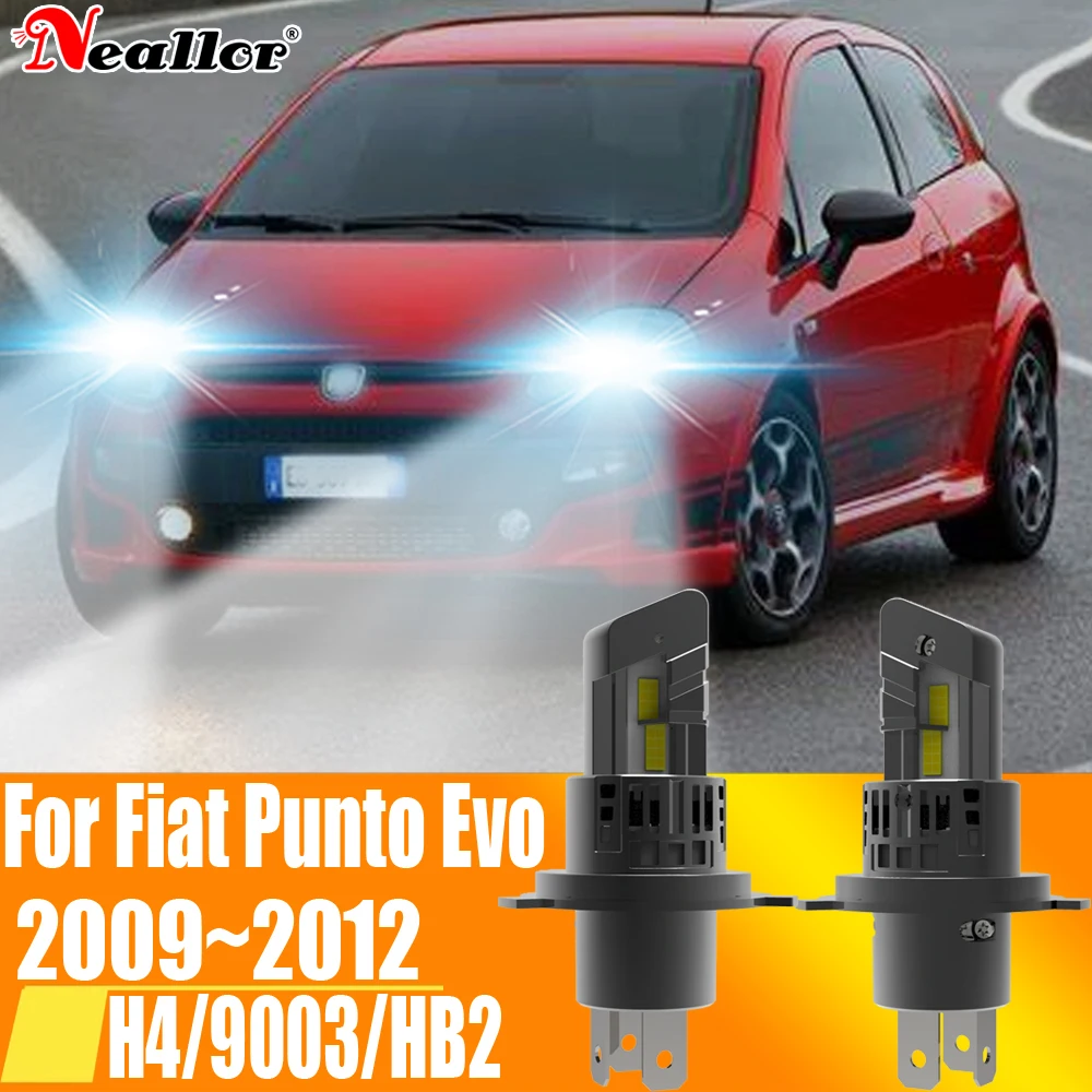 

2x H4 HB2 9003 Led Headlight Canbus No Error Car Bulb High Power White Fog Light Diode Lamp 12v 55w For Fiat Punto Evo 2009~2012
