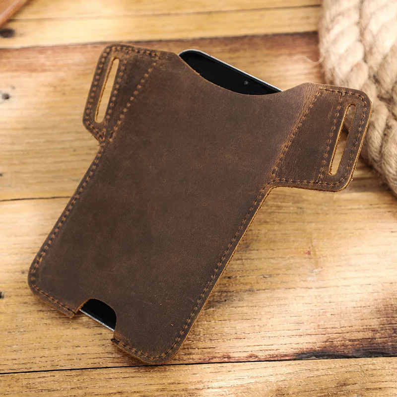 Leather Phone Case for 6.7 inch Phone Waist Bag Men Cellphone  Holster Cellphone Bag Case Holder Belt чехол для телефона