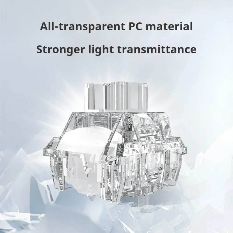 JERRZI Crystalmag Switch Fully Transparent PC Material Dust-Proof Structure Customizable Fast-Trigger for Mechanical Keyboards