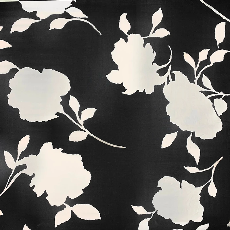 حبر أسود أبيض مطبوع 100% نسيج القطن الراقية الصينية المائية نمط قميص فستان موضة الملابس مصمم النسيج #5
