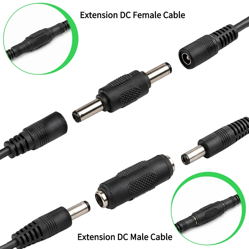 1/5PCS 5.5x2.1mm DC Power Connector Barrel Jack Coupler Male to Male Female to Female Adapter for CCTV LED Strip Router