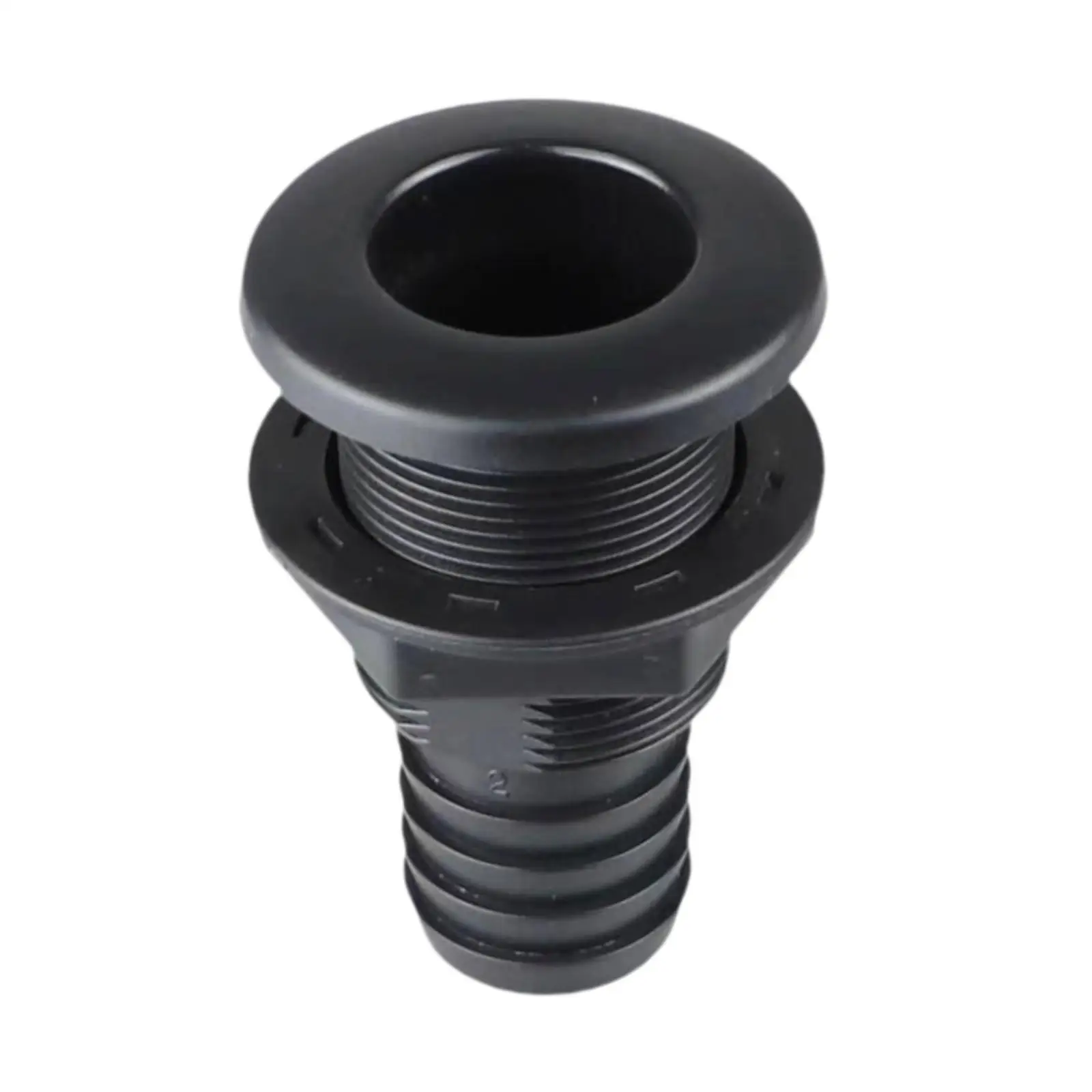 2xBoats thru Hull Fitting Deck Drain Outlet for Bilge Pump Drain Boating Yacht Black 10.6x7x7cm