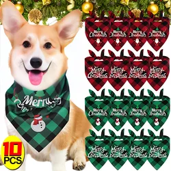 Christmas Cat Triangle Scarf Cartoon Santa Claus Print Dog Cat Bandanas Triangle Scarf Pet Saliva Towel Christmas Pet Supplies