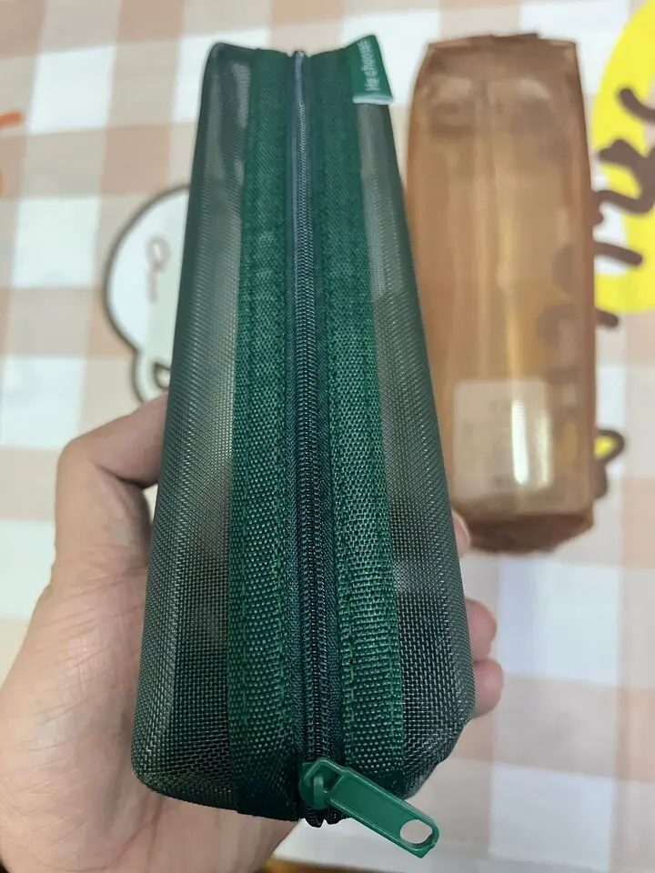 Mesh Pencil Case Transparent Pen Bag Simple Portable Stationery Pouch for Student Office Supplies