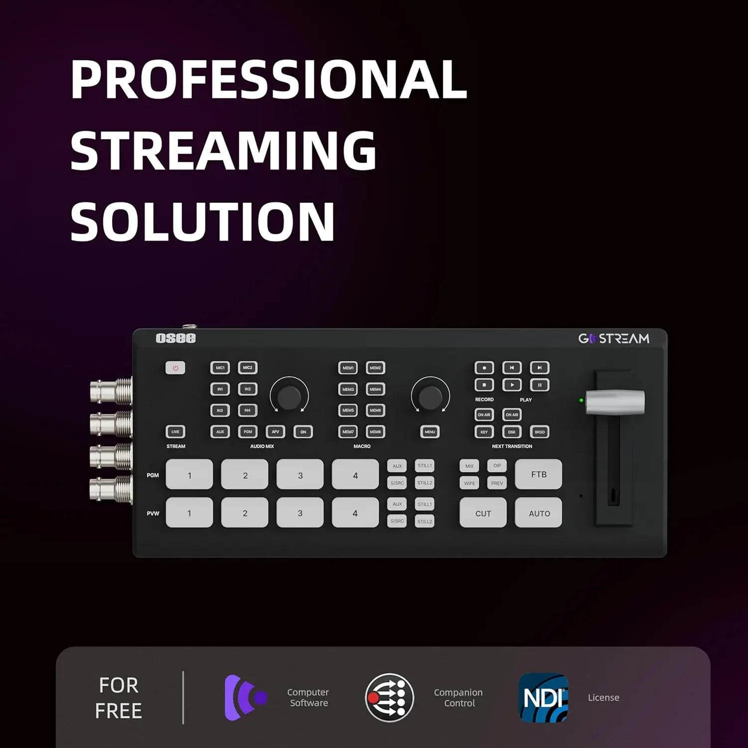 

Osee GoStream Duet Multiple Camera SDI and HD MI Live Stream Video Mixer Switcher with Switcher Kit