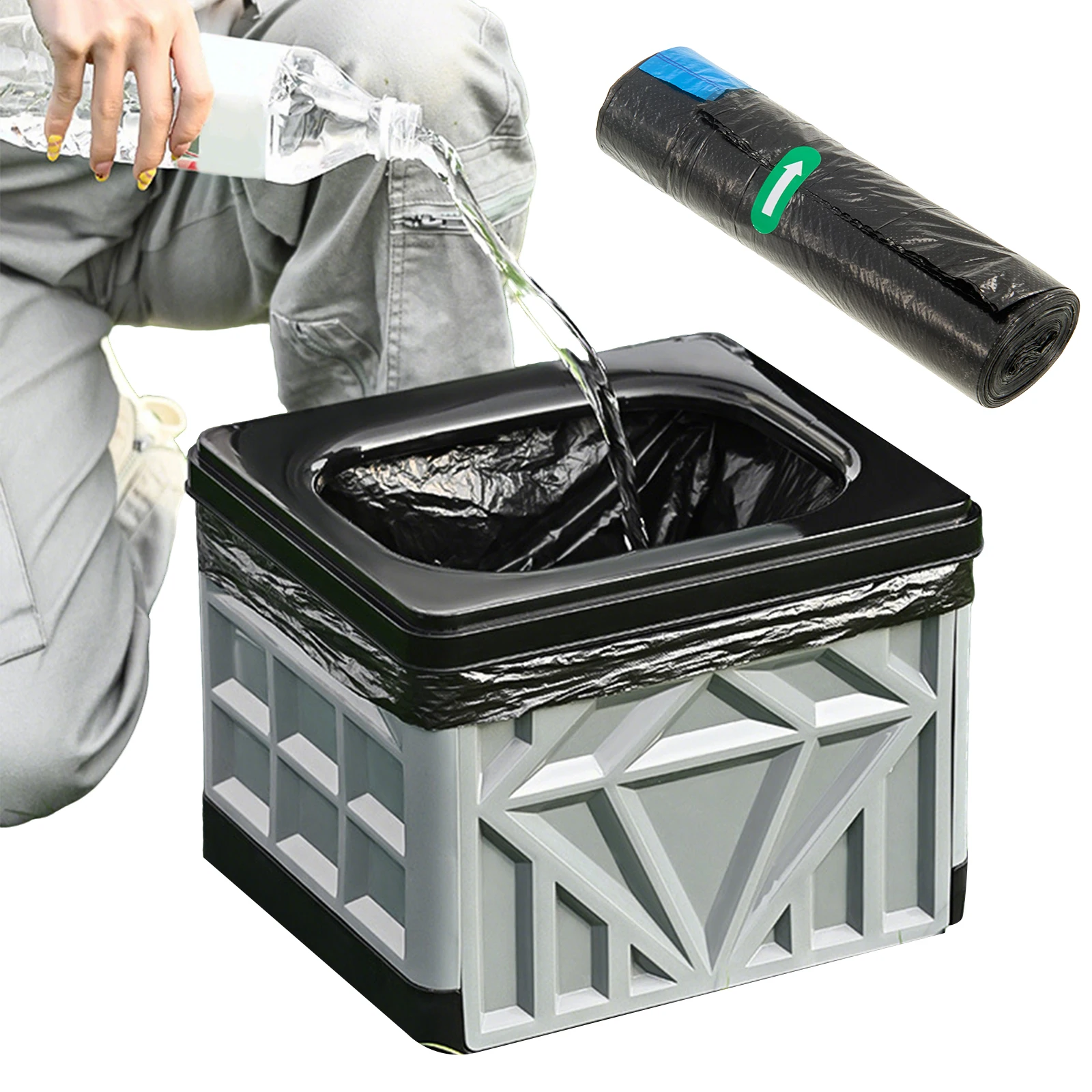 Biodegradable Camping Toilet Bags Portable Potty Bags for Travel Odor Blocking Toilet Bags for Elderly Care