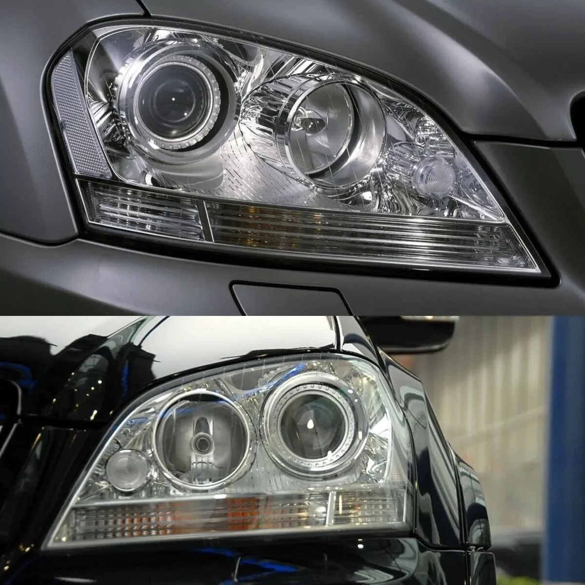Left Right Headlight Lens Covers For Mercedes Benz ML-Class W164 ML350 ML500 ML63 AMG 2006-2008 Headlamp Lampshade Clear Shell