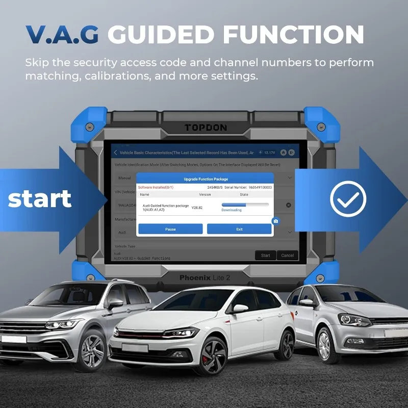 Scanner de diagnostic automobile sans fil, outil d'analyse bidirectionnel, codage ECU, mise à jour gratuite de 2 ans, plus de 34 services de Cristal