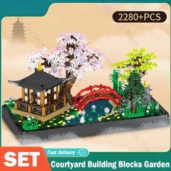 Courtyard Building Blocks Garden Zen Garden Architecture 2280PCS DIY Assembling Bricks Toy for Kids Adult Gifts for Collection