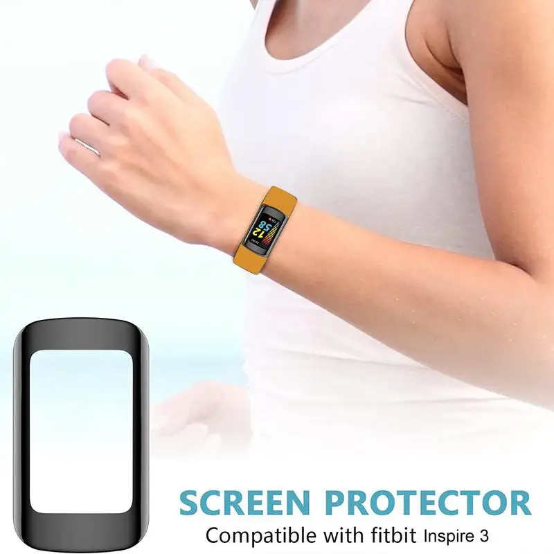 Tpu macio smartwatch lcd protetor de película protetora para inspirar 3 anti-risco relógio inteligente protetor de tela cheia capa acessórios