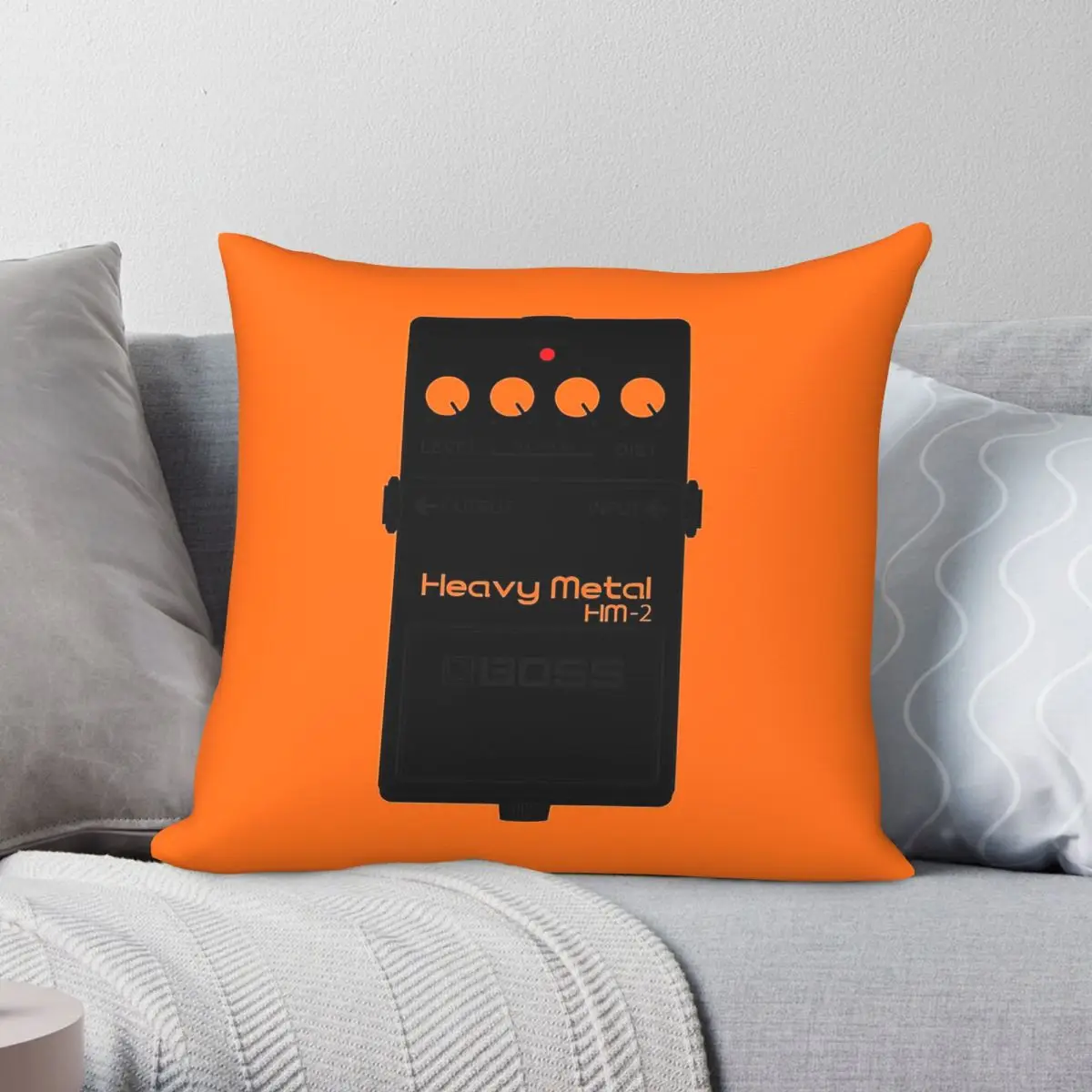 Hm-2 Heavy Metal Effects Pedal Square Pillowcase Polyester Linen Velvet Pattern Decorative Throw Pillow Home Cushion Cover 18