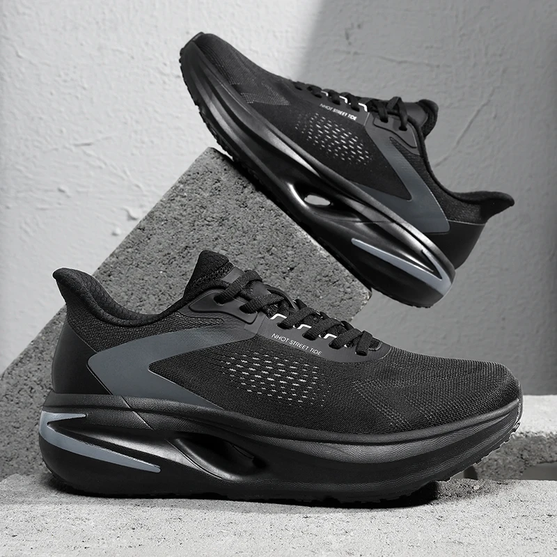 Outdoor Running Shoes Men Breathable Lightweight Mesh Anti-slip Wear-resistant Casual Shoes Man Lace-up Sports Walking Shoe Male