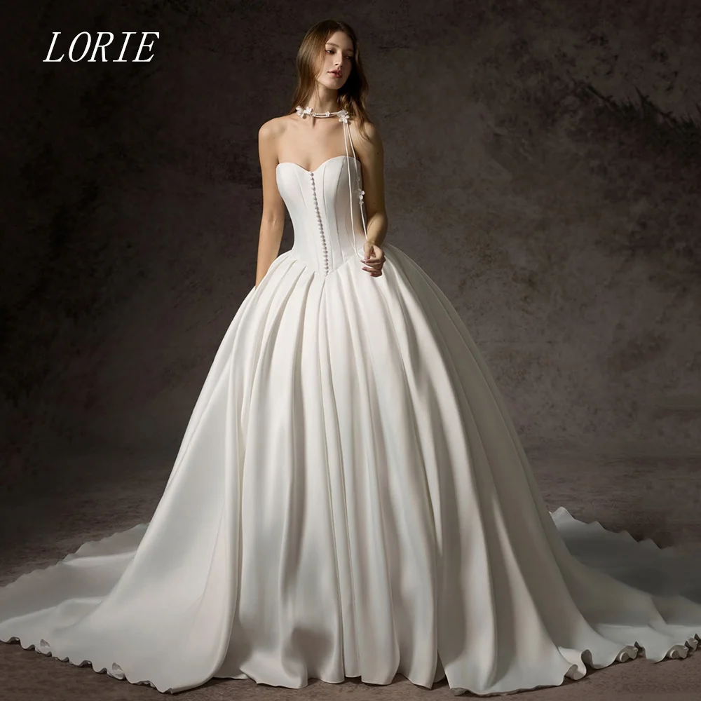 

LORIE Luxury Sweetheart A Line Wedding Dress Strapless Sleeveless Bridal Dresses Corset Pleat Wedding Gown Customized 2026