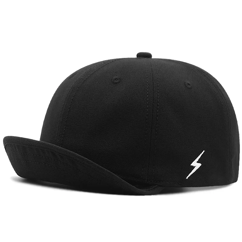 New Fashion Flip Up Short Visor Baseball Cap Men Big Size Big Head Lightning Trucker Hat Snapback Dad Cap Women