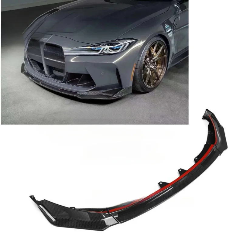 

For BMW M3 G80 4-Door M4 G82 G83 2-Door 2021+ V Style Dry Carbon Fiber Front Bumper Lip Chin