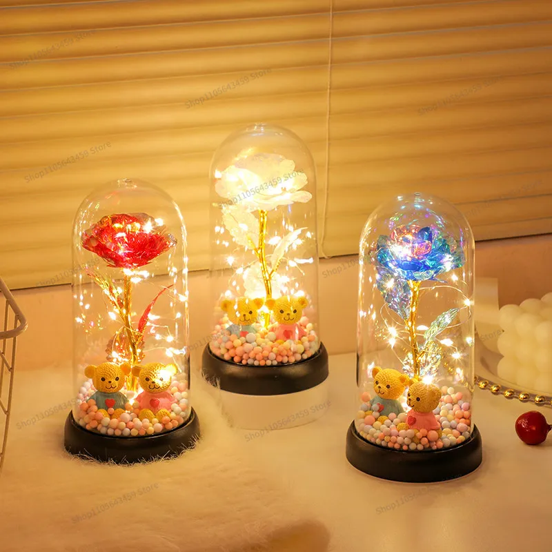 For the everlasting bouquet, rose, night light ornament, practical and sophisticated bedroom decoration