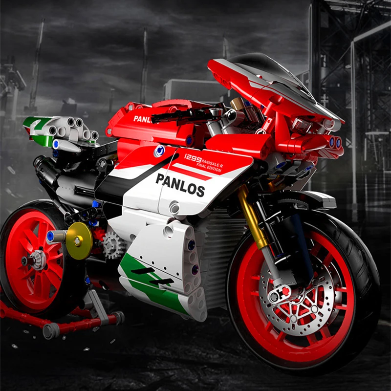 Techniczne klocki do budowy motocykli Ducati Moto Racing Motocykl Pojazd miejski Klocki MOC Zestawy modeli Zabawki konstrukcyjne dla dzieci