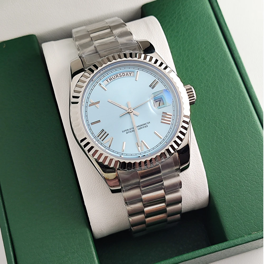 39mm Miyota 8285 Men's Automatic Rose Gold Watch Sapphire Glass, Suitable for 8285 Movement Watch Accessories