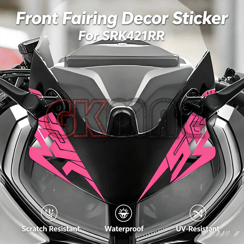 For QJMOTOR SRK421RR Motorcycle Front Fairing Decal Sticker Personalized Scratch Resistant Front Panel Decorative Sticker
