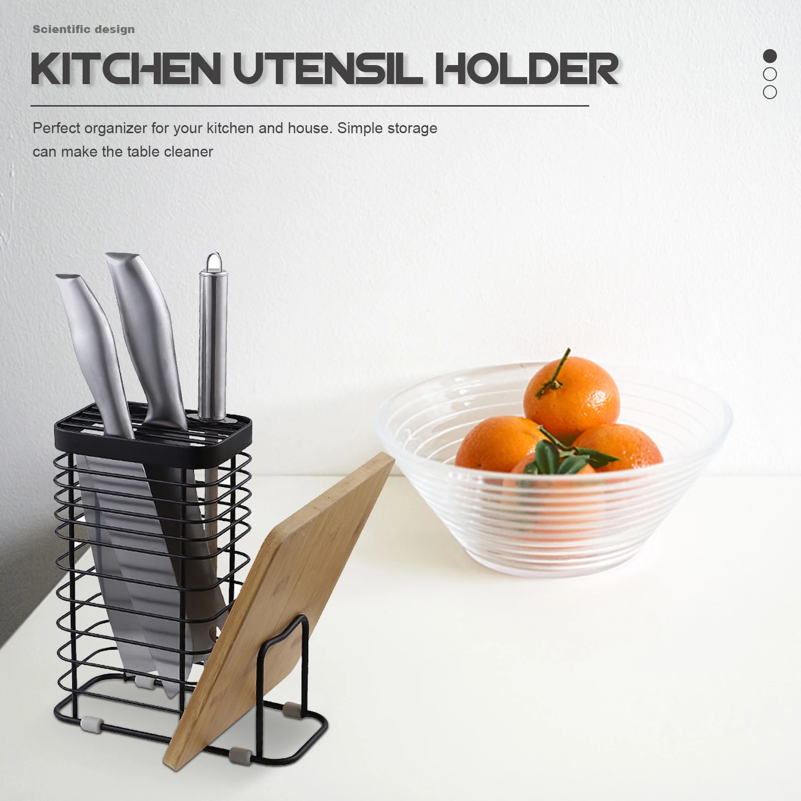 

Creative Multi-Function Cutter Holder Stainless Steel Drain Rack Breathable Storage Stand Kitchen Accessory Household Knives