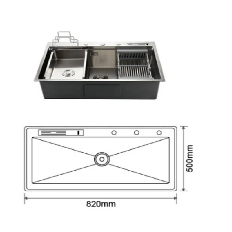 Export handmade sink 304 stainless steel kitchen sink large single basin under the counter sink 82 * 46