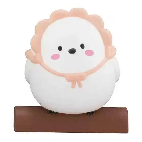 Silver-throated Bushtit zomerversie clipfiguur, mollige vogel Gashapon, schattig dier miniatuur bureauclipornament