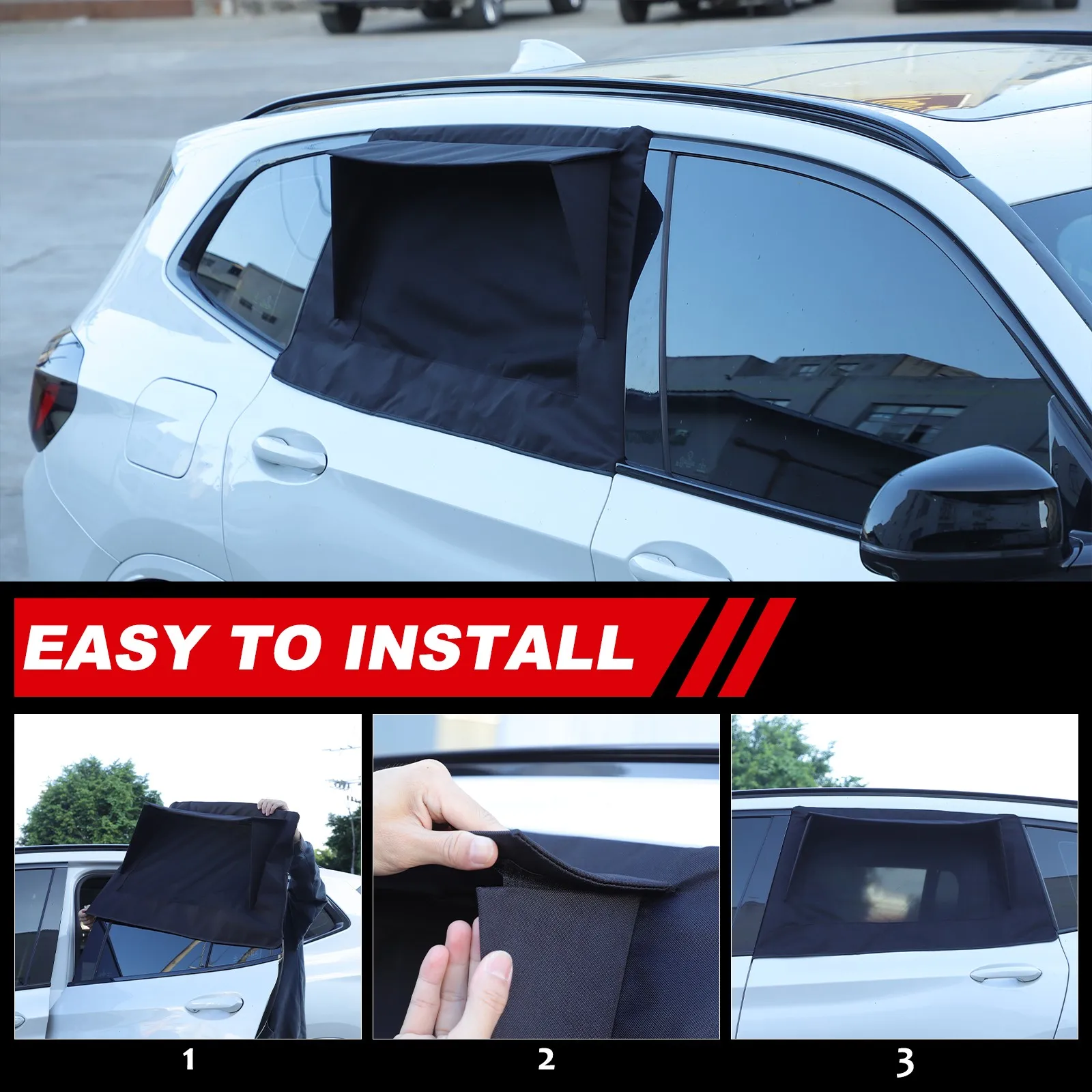 2PCS Car Rear Window Camping Anti Bug Insect Cover Mesh For BMW X3 G01 2018-2024 Window Mosquito Cover Net Accessories