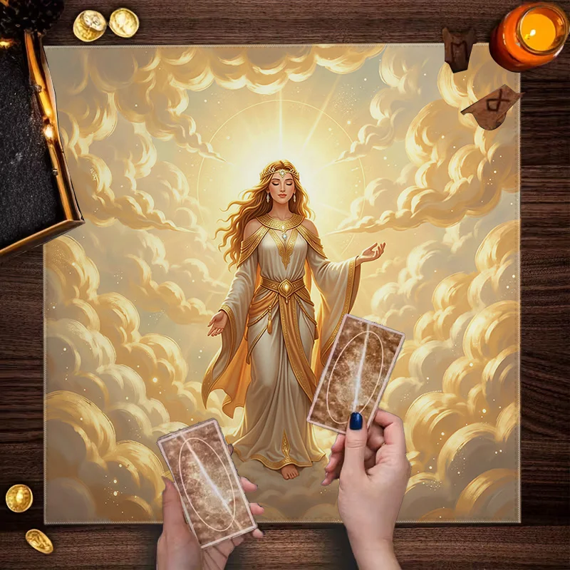 

Скатерть для Таро «Богиня Света», бархатная, золотая, для алтаря, для колдовства, гадания, молитвы, декора