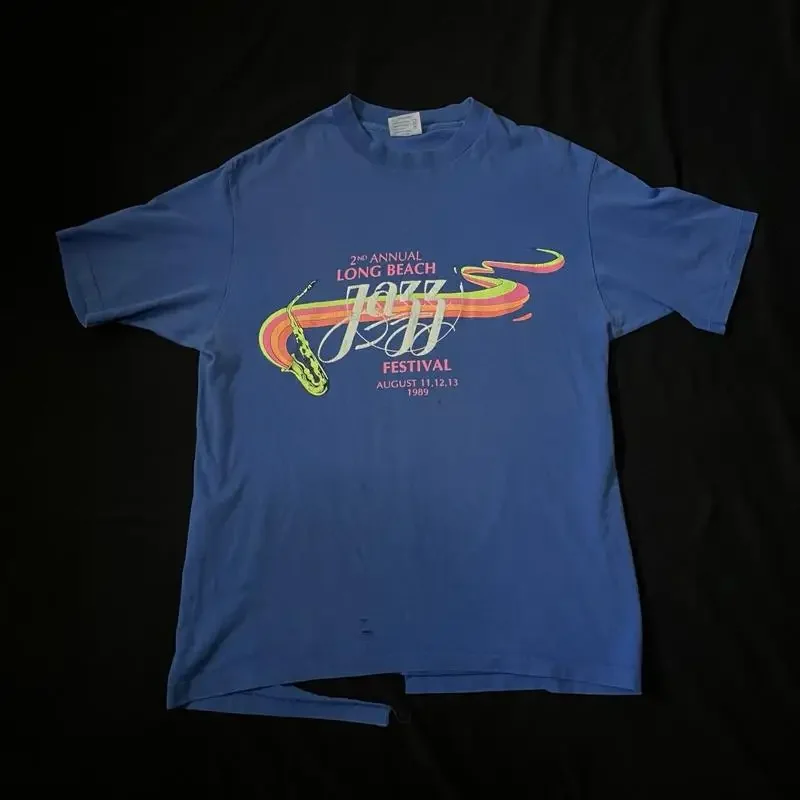VINTAGE 80s Long Beach Jazz Festival T Shirt Roy Ayers Chick Corea Latin L