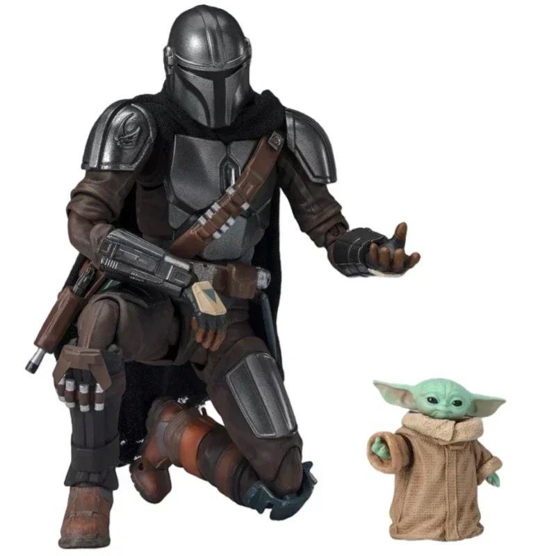 In Stock Original SHF Bandai Star Wars The Mandalorian Grogu Action Figure Animation Toy Gift Model Collector Anime Hobby