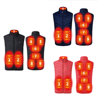 Unisex 9 Areas Electric Heating Vest Usb Heated Jacket Vest Men Women Bodywarmer Winter Sleeveless