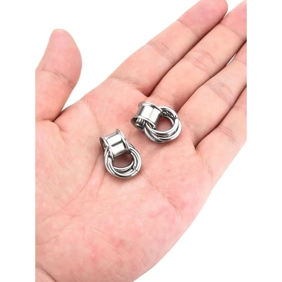 1 Paar Creolen aus 316L-Edelstahl, Ohrstöpsel, Ohrtropfen, Tunnel, hypoallergen, Ohr-Expander, Piercing, Körperschmuck, 8–16 mm – Detail 5