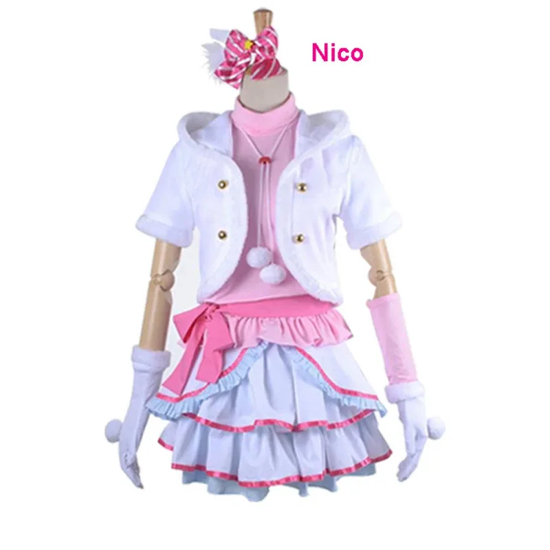 Аниме Lovelive Snow Halation Косплей Маки Уми Нозоми Рин Нико Котори Love Live Косплей Костюм Парик Обувь Зимнее Платье Лолиты Костюм