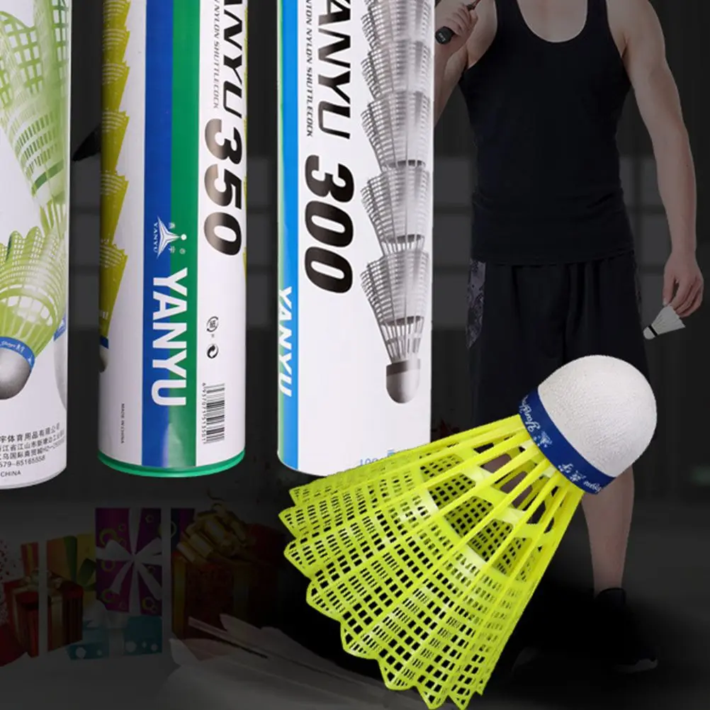 12 Pcs Plastic Badminton Playing Shuttlecocks Outdoor for School Duck Yellow Baby