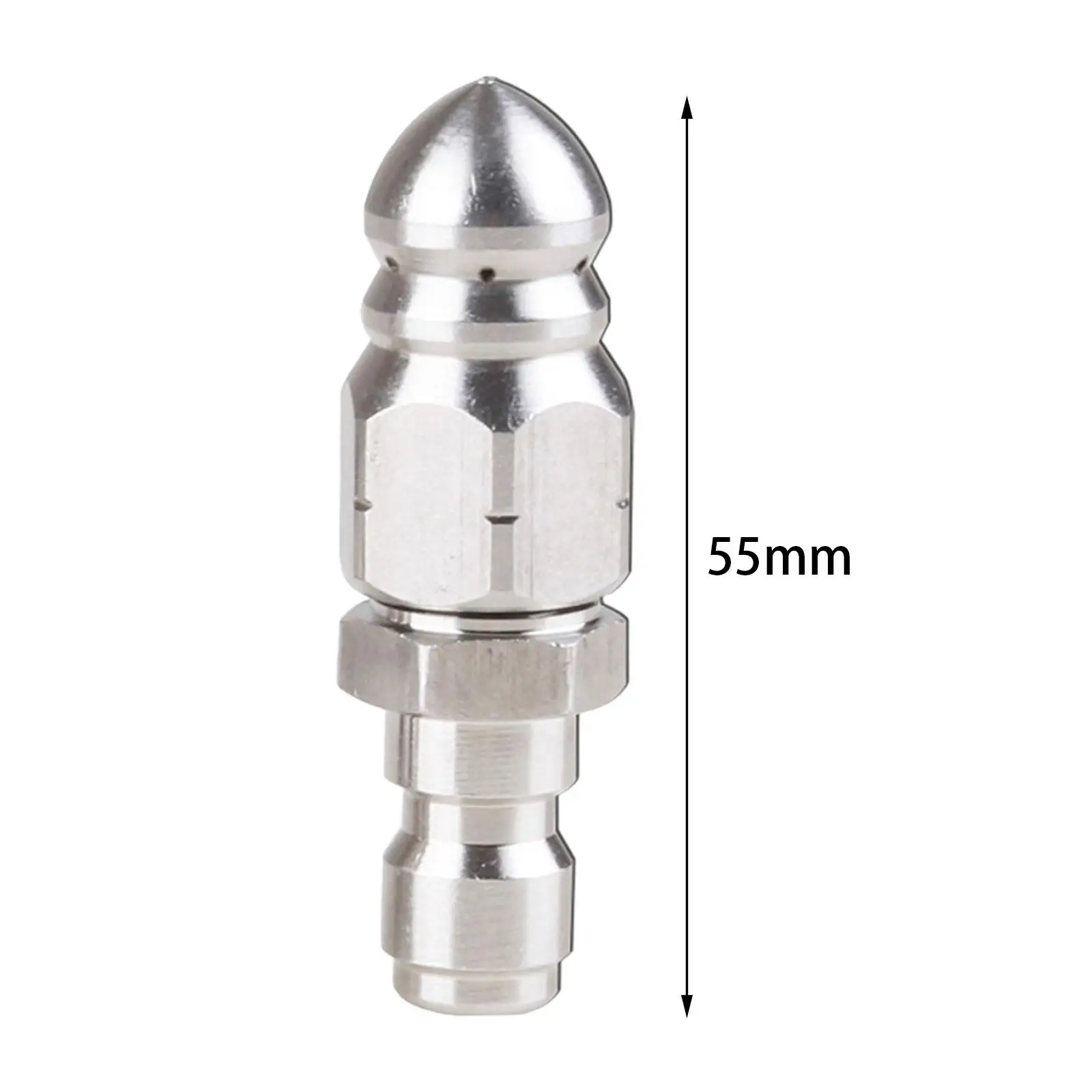 Sewer Nozzle Stainless Steel High Pressure Washer Nozzle Head Quick Connector for Industrial Cleaning Pipes