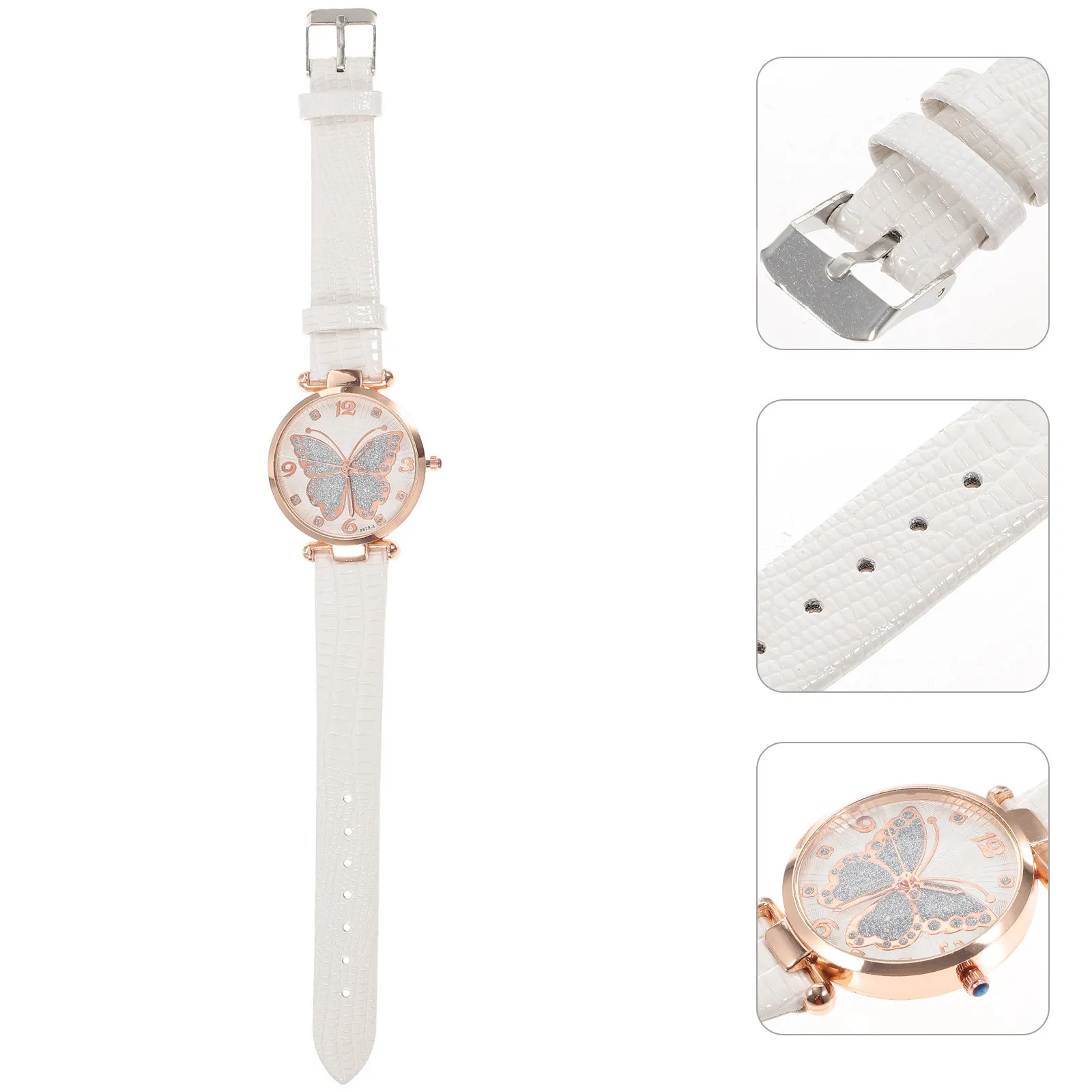 Butterflies Dial Design Stylish Women Watch Elegant Casual Watch Lightweight Portable Wristwatch for Daily Party School